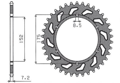 SUNSTAR ZĘBATKA TYLNA 844 57 YAMAHA DT 125R/RE 99-06