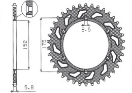 SUNSTAR ZĘBATKA TYLNA 856 48 YAMAHA TT600 R '98-'03, TT600S '93-'95