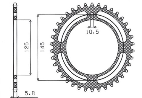 SUNSTAR ZĘBATKA TYLNA 857 40 YAMAHA XT 600 '83-94, XT 600Z TENERE 84-89