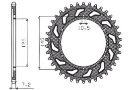 SUNSTAR ZĘBATKA TYLNA 869 44 YAMAHA TDM 850