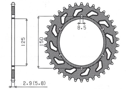 SUNSTAR ZĘBATKA TYLNA 899 50 KTM SX/EXC