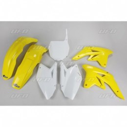 UFO KPL PLASTIKÓW SUZUKI RMZ 250 07-09 OEM BIAŁY/ŻÓŁTY -Z BIAŁĄ TABLICĄ POD