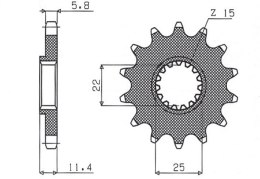 SUNSTAR ZĘBATKA PRZEDNIA 1252 15 KTM LC4 400/600/620/640/690