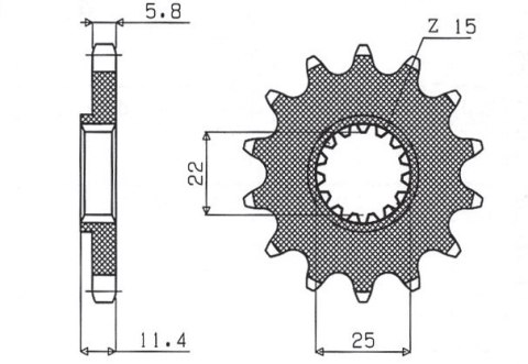 SUNSTAR ZĘBATKA PRZEDNIA 1252 17 KTM LC4 400/600/620/640/690