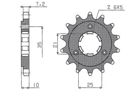 SUNSTAR ZĘBATKA PRZEDNIA 2069 15 DR 650 SE 96-13