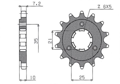 SUNSTAR ZĘBATKA PRZEDNIA 2069 15 DR 650 SE 96-13