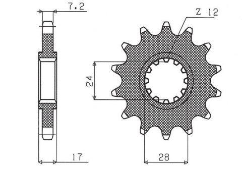 SUNSTAR ZĘBATKA PRZEDNIA 2073 15 CB 600 HORNET 97-06