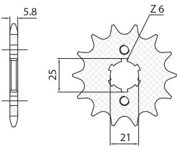 SUNSTAR ZĘBATKA PRZEDNIA 2076 XV 125 VIRAGO 97-01