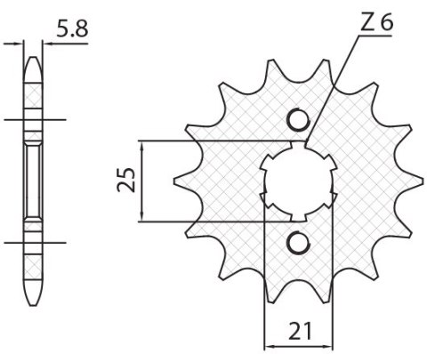 SUNSTAR ZĘBATKA PRZEDNIA 2076 XV 125 VIRAGO 97-01