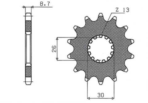 SUNSTAR ZĘBATKA PRZEDNIA 2090 17 TRIUMPH DAYTONA 955/SPRINT ST/SPRINT GT