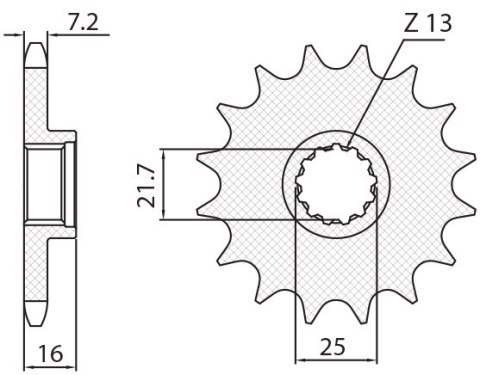 SUNSTAR ZĘBATKA PRZEDNIA 2093 15 KAWASAKI ZX6R 98-02