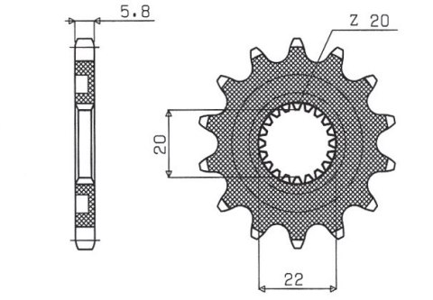 SUNSTAR ZĘBATKA PRZEDNIA 2103 12 YAMAHA YZF 250 '01-'17, WRF 250 '01-'17