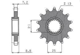 SUNSTAR ZĘBATKA PRZEDNIA 2137 16 KAWASAKI ZX9R '02-'03, Z 1000 '03-'06
