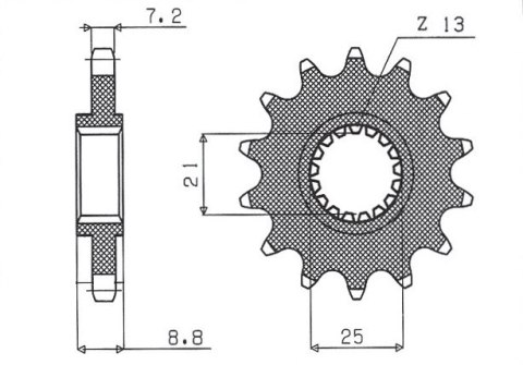 SUNSTAR ZĘBATKA PRZEDNIA 2137 16 KAWASAKI ZX9R '02-'03, Z 1000 '03-'06