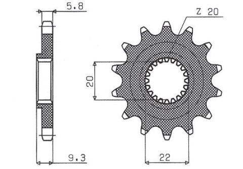 SUNSTAR ZĘBATKA PRZEDNIA 2146 13 KAWASAKI KXF 250 '06-'17
