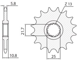 SUNSTAR ZĘBATKA PRZEDNIA 2172 16 YAMAHA FZ6 '09-, XJ6 '09-'15