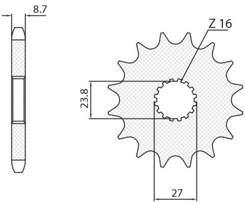 SUNSTAR ZĘBATKA PRZÓD 2190 17 SUZUKI GSXR 1000 09-15, HAYABUSA 08-15, B-KIN
