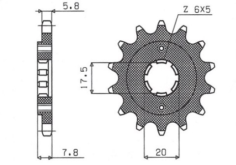 SUNSTAR ZĘBATKA PRZEDNIA 279 13 HONDA NSR 125 '89-'99, XR 250, CRF 230