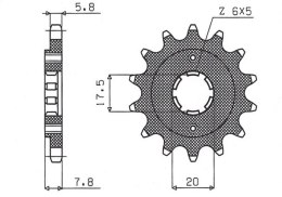 SUNSTAR ZĘBATKA PRZEDNIA 279 14 XL 125 V 01-13,VT 125