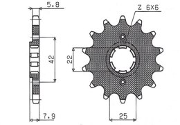 SUNSTAR ZĘBATKA PRZEDNIA 281 14 HONDA XR 600R, XL 600R/RM/LM