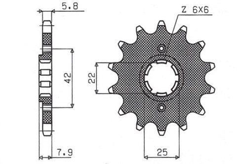 SUNSTAR ZĘBATKA PRZEDNIA 281 14 HONDA XR 600R, XL 600R/RM/LM