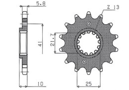 SUNSTAR ZĘBATKA PRZÓD 345 14 HONDA SLR 650 97-01, FMX VIGOR, YAMAHA MT-03/X
