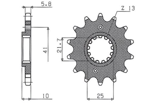 SUNSTAR ZĘBATKA PRZÓD 345 14 HONDA SLR 650 97-01, FMX VIGOR, YAMAHA MT-03/X