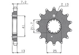 SUNSTAR ZĘBATKA PRZEDNIA 346 15 XL 600/650V 89-07,XL