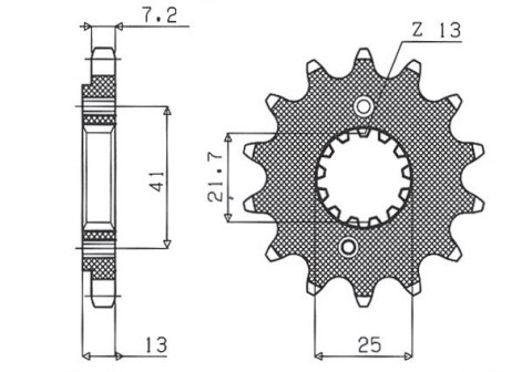 SUNSTAR ZĘBATKA PRZEDNIA 346 16 VT 600C SHADOW 90-07