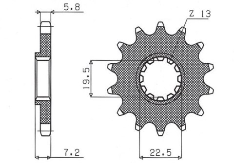SUNSTAR ZĘBATKA PRZEDNIA 434 16 SUZUKI GN 400 '80-'82, DR 400 '80-'83 *