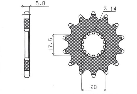 SUNSTAR ZĘBATKA PRZEDNIA 440 13 YAMAHA YZ 125 87-04