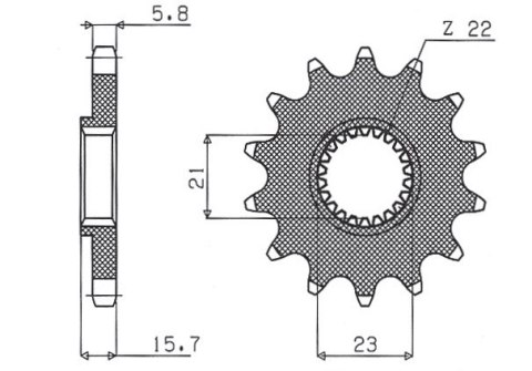 SUNSTAR ZĘBATKA PRZEDNIA 441 15 XT 600 87-03,XTZ 660