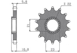 SUNSTAR ZĘBATKA PRZEDNIA 443 16 XJ 600 DIVERSION 92-