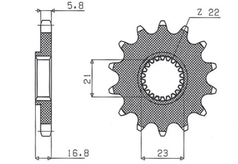 SUNSTAR ZĘBATKA PRZEDNIA 443 16 XJ 600 DIVERSION 92-