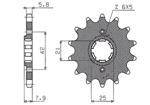 SUNSTAR ZĘBATKA PRZEDNIA 575 15 YAMAHA XT 600 '83-'86, TT600, XT550