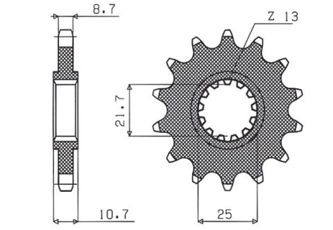 SUNSTAR ZĘBATKA PRZEDNIA 580 17 YAMAHA FZR 1000/ FZ6/ R6