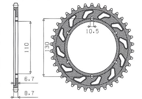 SUNSTAR ZĘBATKA TYLNA 241 39 1300 04-06,MT-01 05-