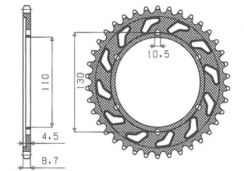 SUNSTAR ZĘBATKA TYLNA 241 44 FZS 1000 FAZER