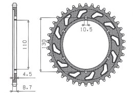 SUNSTAR ZĘBATKA TYŁ 241 47 YAMAHA R1 09-14, FZ6 04-09, R6 03-10 +1 JTR479.4