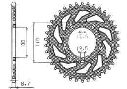 SUNSTAR ZĘBATKA TYŁ 334 46 HONDA CB 750F 80-82 JTR1334.46 ŁAŃC. 530 33446JT