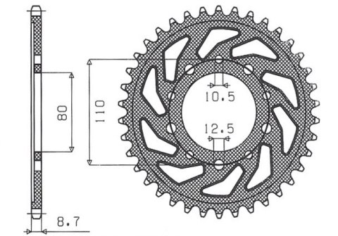 SUNSTAR ZĘBATKA TYŁ 334 46 HONDA CB 750F 80-82 JTR1334.46 ŁAŃC. 530 33446JT