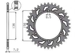 SUNSTAR ZĘBATKA TYLNA 4365 43 SUZUKI DR 650 SE '96-'12