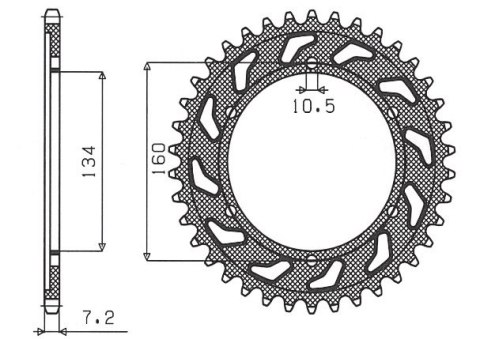 SUNSTAR ZĘBATKA TYLNA 4405 47 HONDA CBR 600F SPORT '01-'02