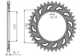 SUNSTAR ZĘBATKA TYLNA 4435 40 CAGIVA RAPTOR 1000 00-06 ŁAŃC. 530 443540JT