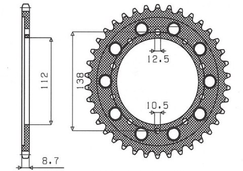 SUNSTAR ZĘBATKA TYŁ 4448 42/408 42 HONDA CBF 1000 10-15, VTR FIRE STORM 97-