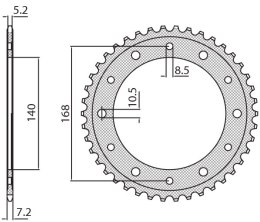 SUNSTAR ZĘBATKA TYLNA 4550 47 BMW F 800R