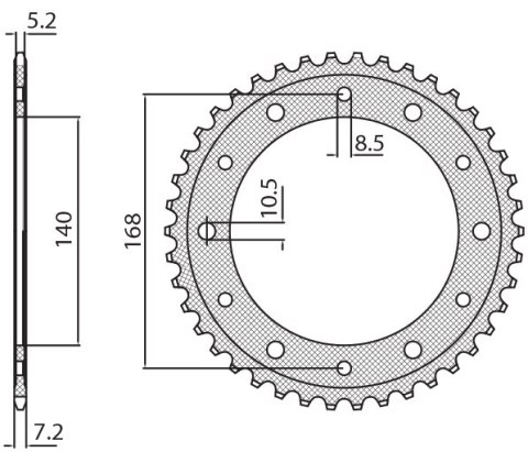 SUNSTAR ZĘBATKA TYLNA 4550 47 BMW F 800R