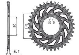 SUNSTAR ZĘBATKA TYLNA 488 40 KAWASAKI KZ 650 SR 77-80, Z 500B3 81, 400F 8385 JTR488.40 ŁAŃC. 530 48840JT