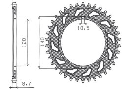 SUNSTAR ZĘBATKA TYLNA 498 42 VN 800 CLASSIC 97-05