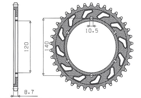 SUNSTAR ZĘBATKA TYLNA 498 48 ZZR 600 93-04